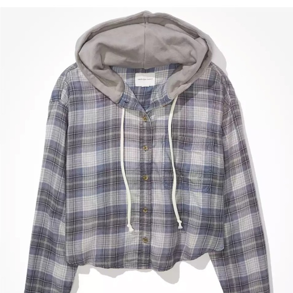 American Eagle Outfitters Tops - American Eagle Cropped Hooded Shirt